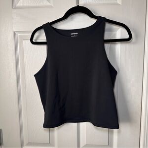 Colorfulkoala Women's Black Sleeveless Activewear L Tank Top Polyester Spandex